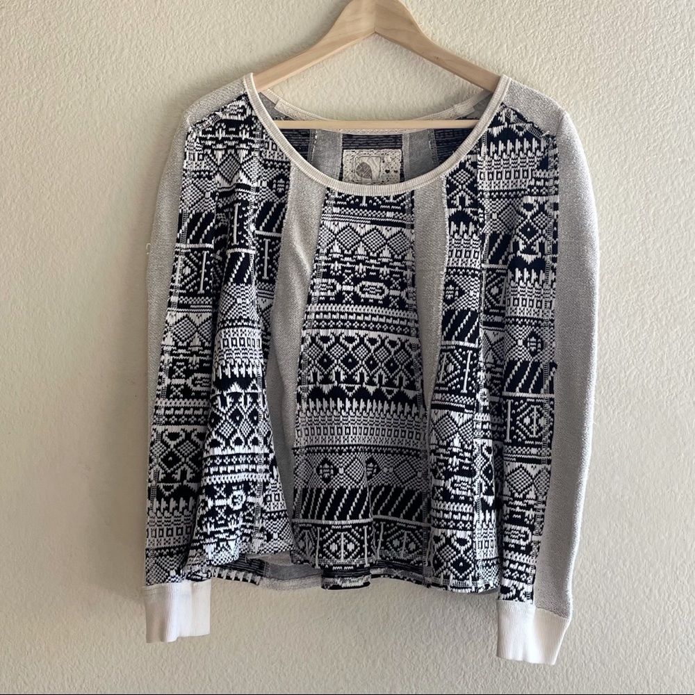 Anthropologie Lilka | Geo Jacquard Print Swing Sweater